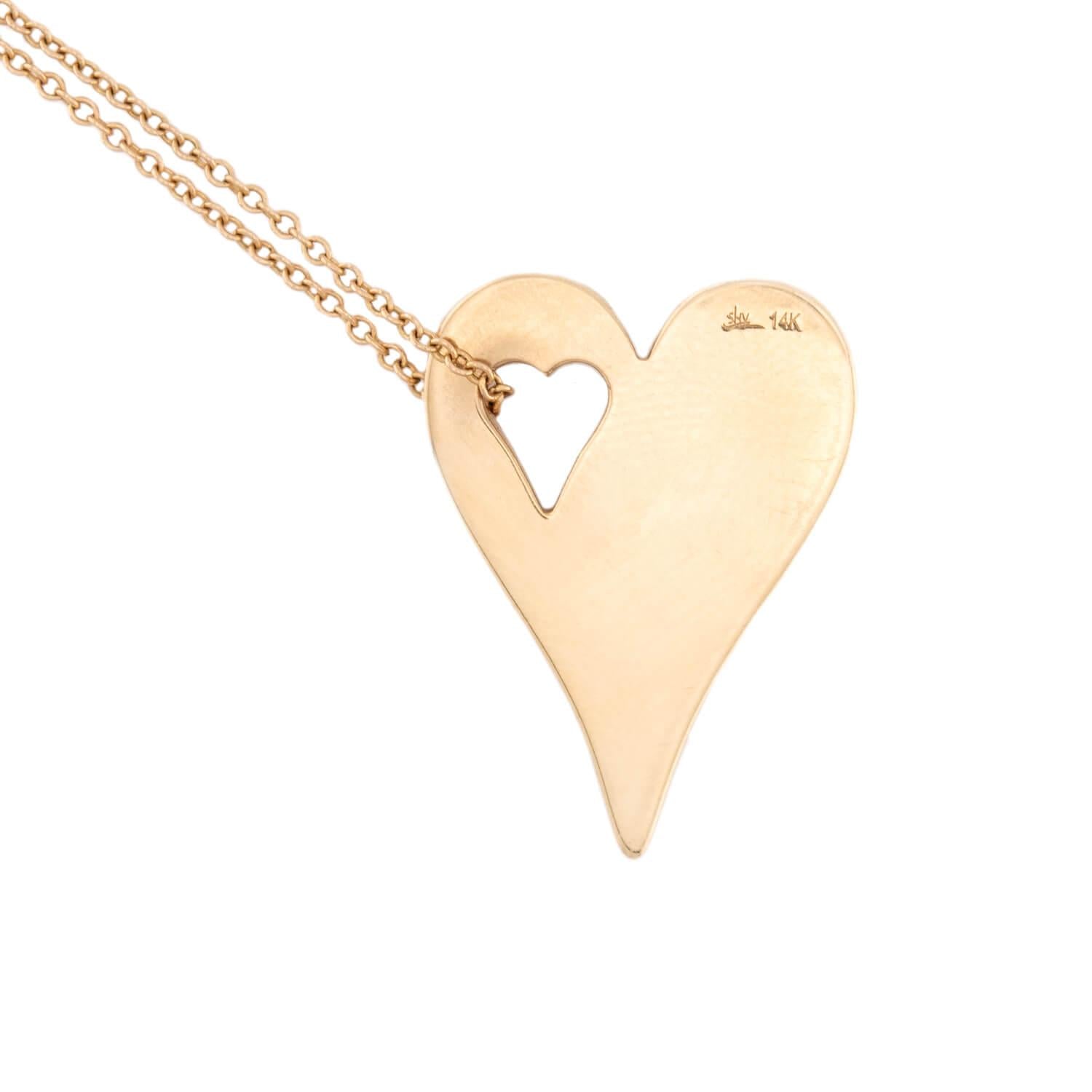 SHYNE JEWELERS Estate 14k Diamond Heart Pendant Necklace
