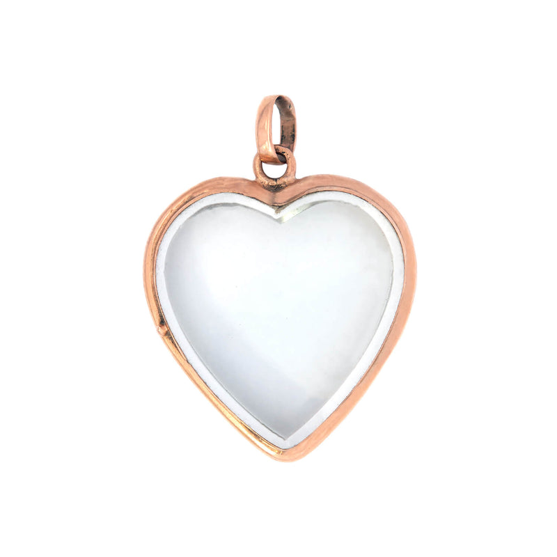 Victorian 18k Heart shaped French Glass Locket