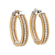 Estate 14k Diamond "Inside-Out" Hoop Earrings