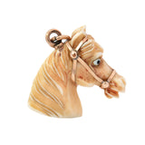 Victorian Gold Filled Carved Bone Horse Head Fob