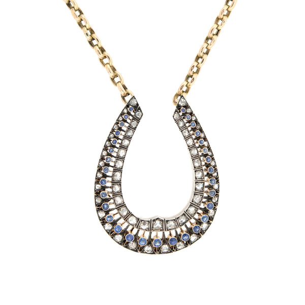 Diamond Horseshoe Pendant Gold Necklace | Antique & Estate Jewelry |  Designs in Gold