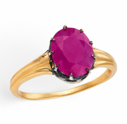 Victorian 14k/Sterling Silver Ruby Ring