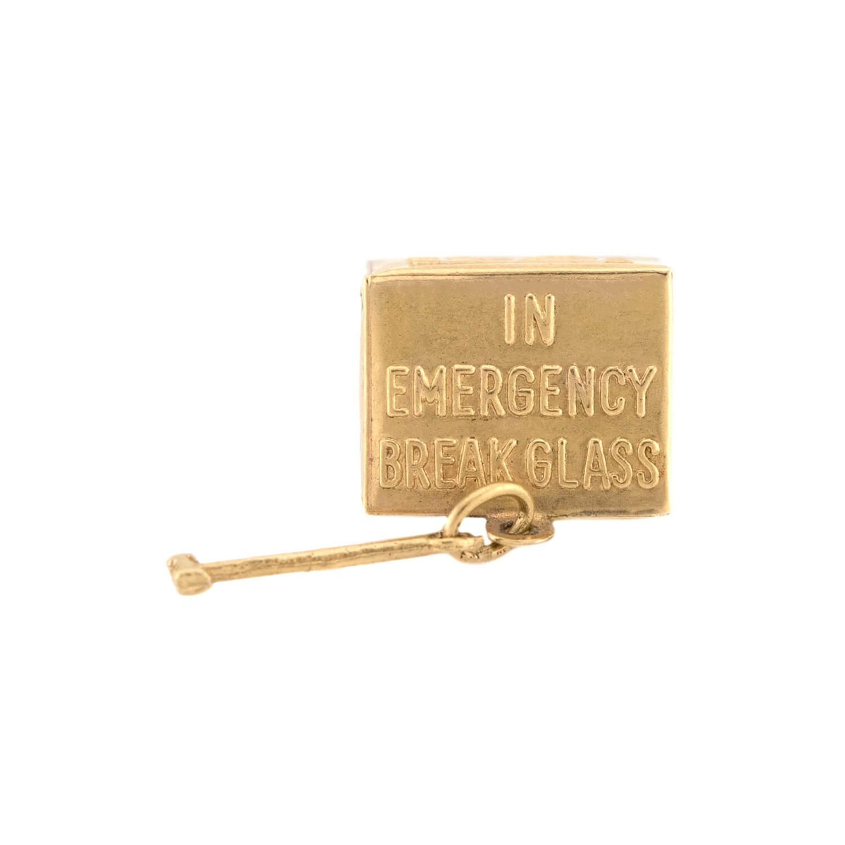 Art Deco 14k "In Case of Emergency Break Glass" Dollar Pendant/Charm