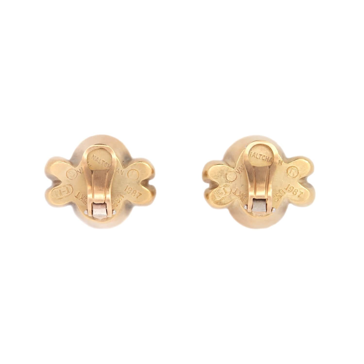 VAHE NALTCHAYAN  Estate 18k Carnelian Intaglio Earrings