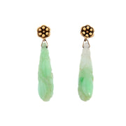 Edwardian 14k Carved Jade Earrings