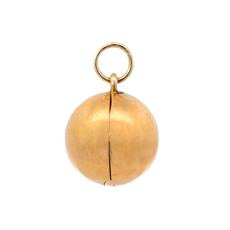 Rare Hidden Key Victorian 18k Ball Pendant