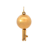 Rare Hidden Key Victorian 18k Ball Pendant