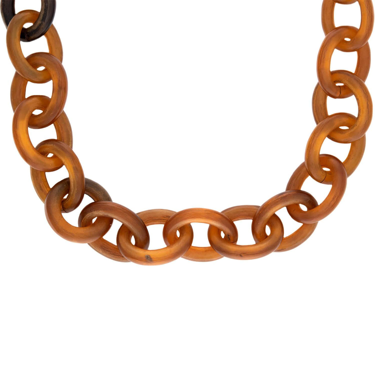 Victorian Gold-Filled Carved Horn Link Necklace
