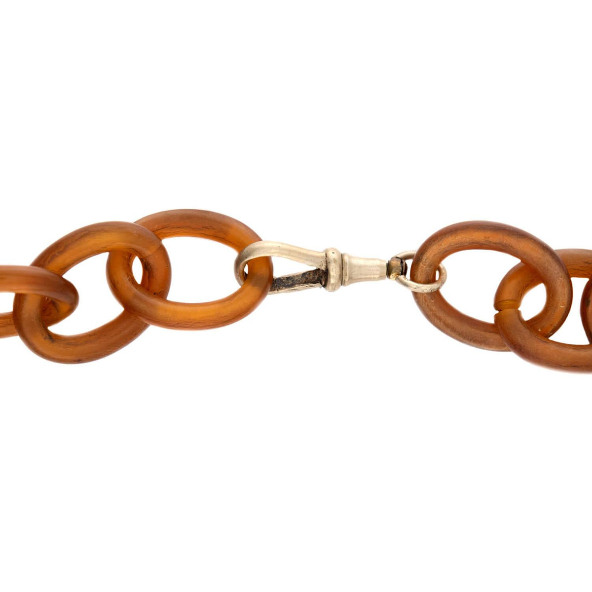 Victorian Gold-Filled Carved Horn Link Necklace