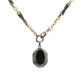 Late Victorian Silver &  9k Gold Niello Locket