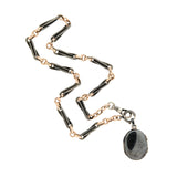 Late Victorian Silver &  9k Gold Niello Locket