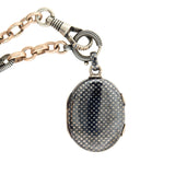 Late Victorian Silver &  9k Gold Niello Locket