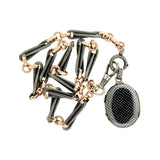 Late Victorian Silver &  9k Gold Niello Locket