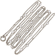 Art Deco Sterling Silver Rock Quartz Crystal "Diamonds-by-the-Yard" Necklace