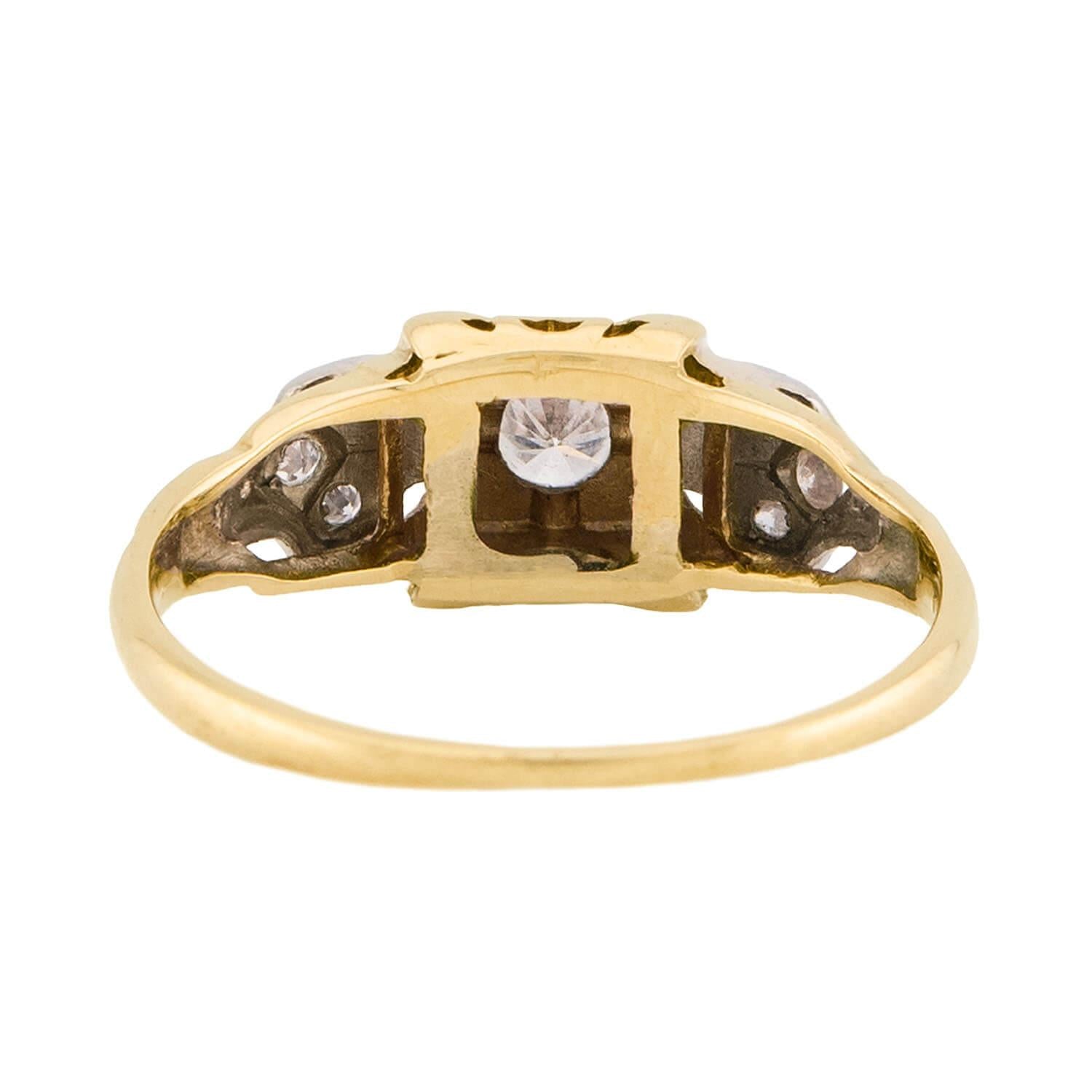 Art Deco 14k Diamond Engagement Ring 0.15ct