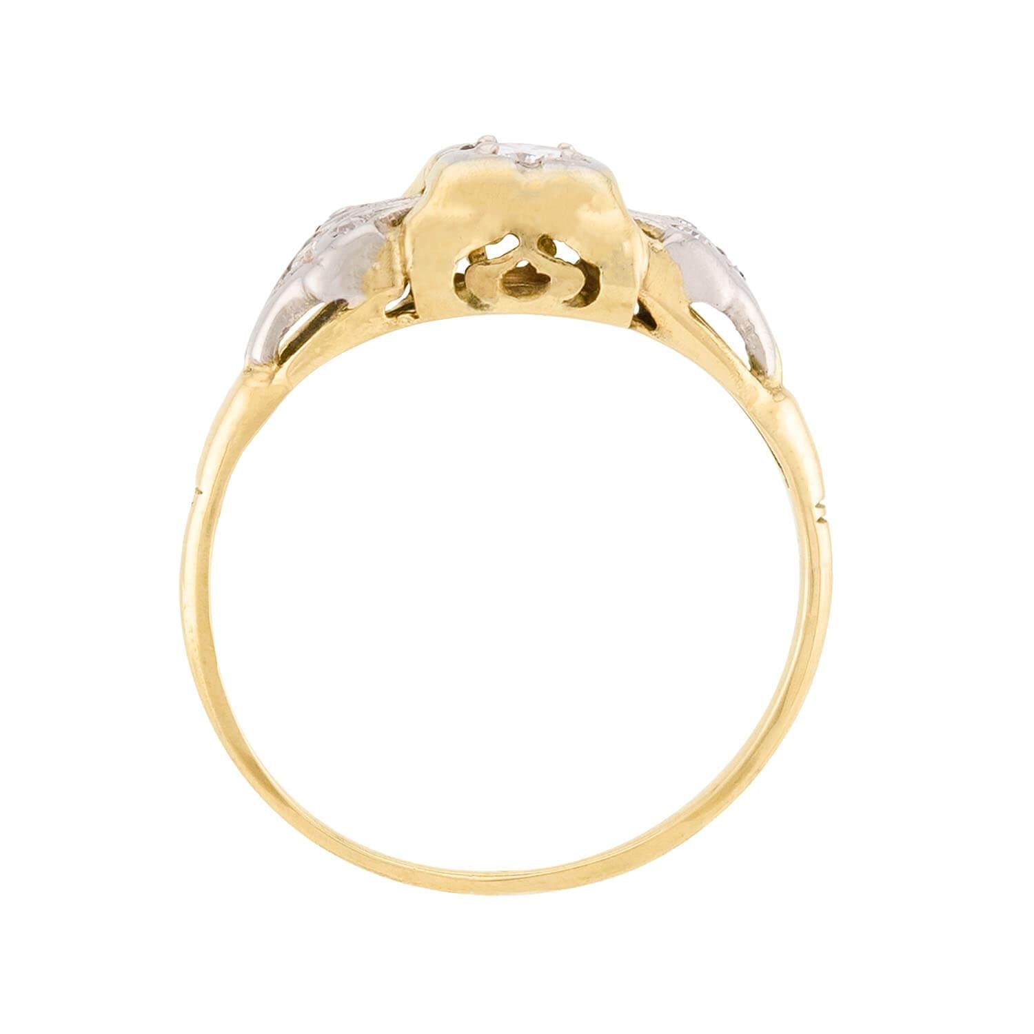 Art Deco 14k Diamond Engagement Ring 0.15ct