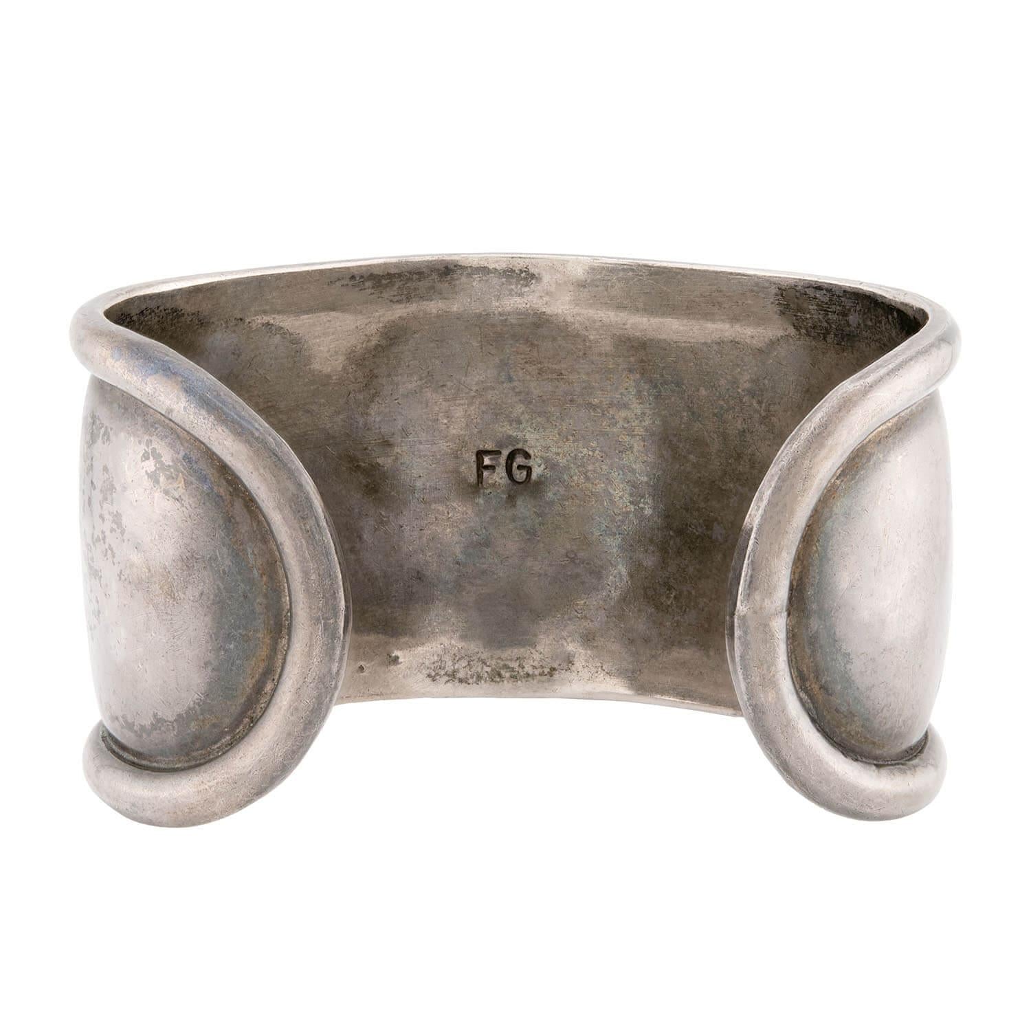 Vintage Sterling Silver Coral Cuff Bracelet