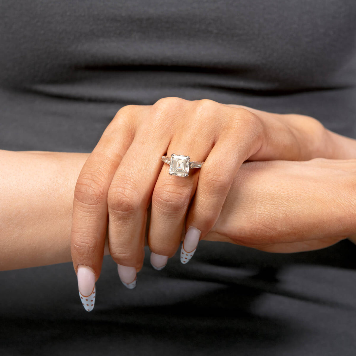 Retro Platinum GIA Diamond Engagement Ring 3.41ct