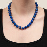 Estate 14k Lapis Lazuli Bead Necklace 18"
