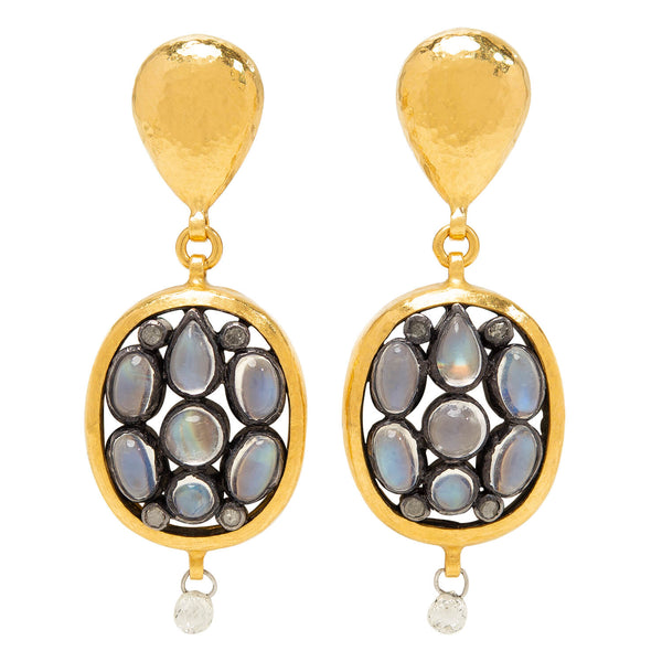 Estate GURHAN 20k Moonstone Earrings