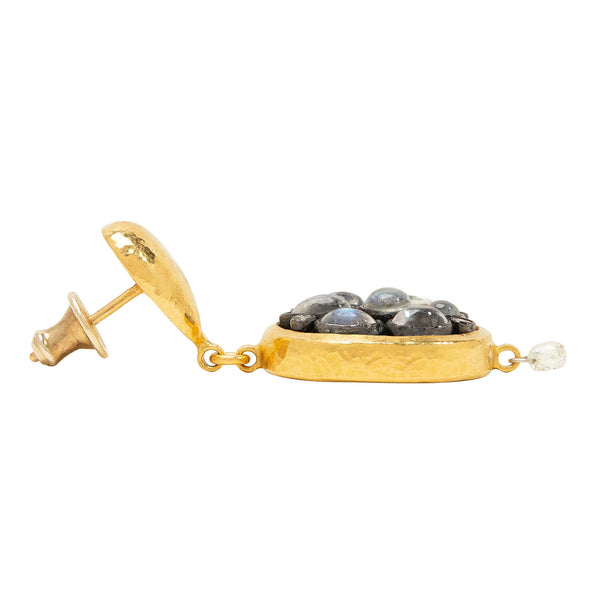 Estate GURHAN 20k Moonstone Earrings
