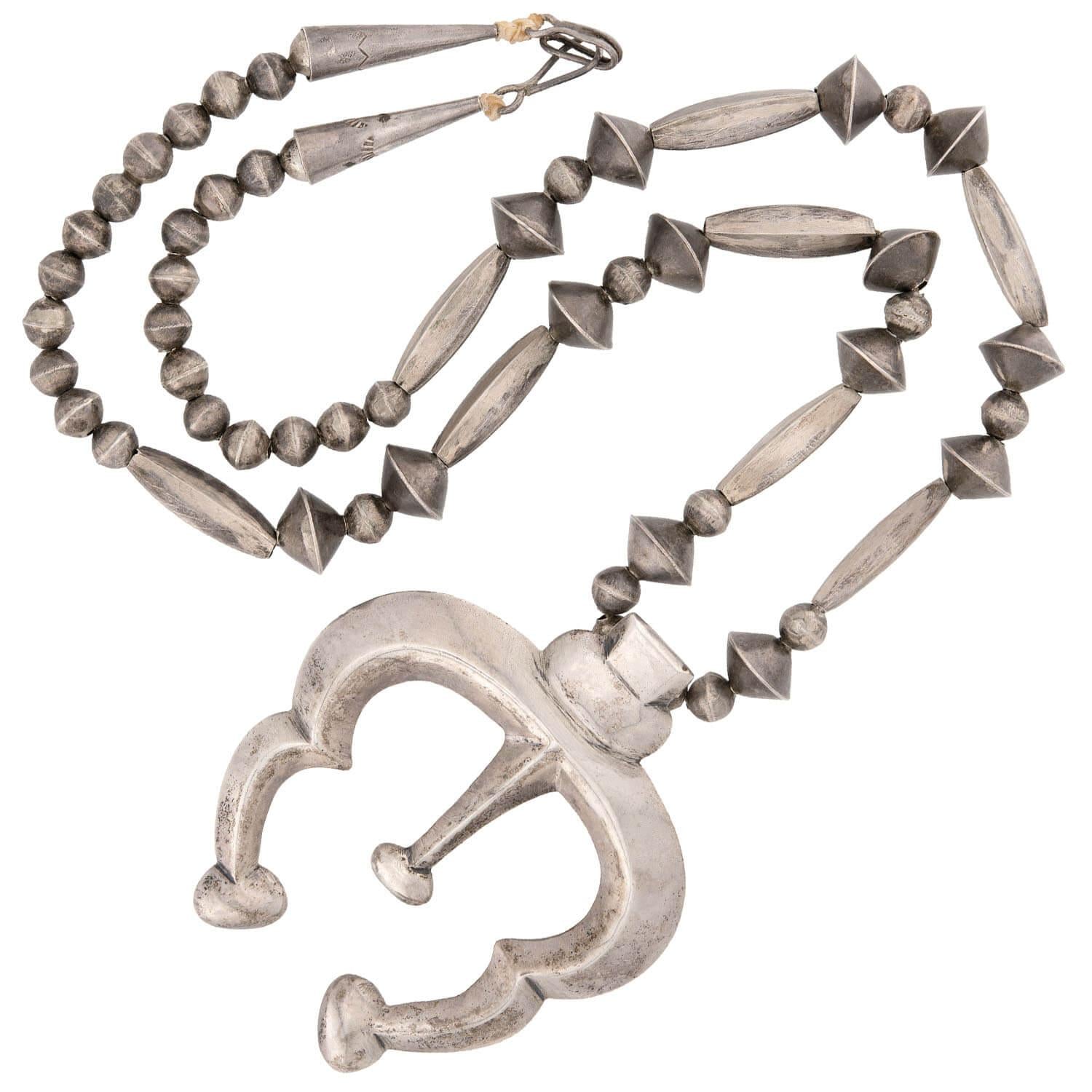 Vintage Native American Sterling Silver Statement Necklace