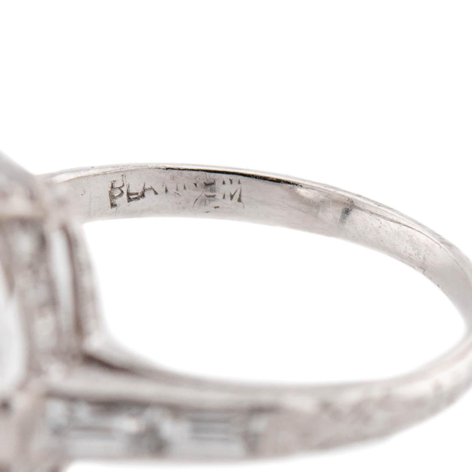 Art Deco Platinum GIA Marquise Diamond Engagement Ring 3.34ct