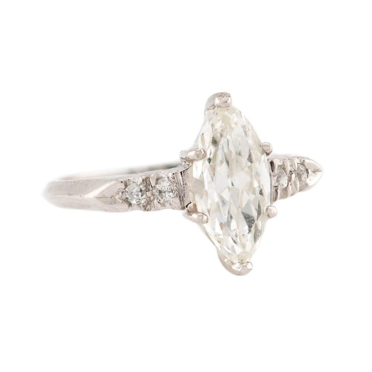 Art Deco Platinum Diamond Engagement Ring 1.14ct