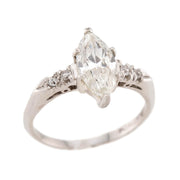 Art Deco Platinum Diamond Engagement Ring 1.14ct