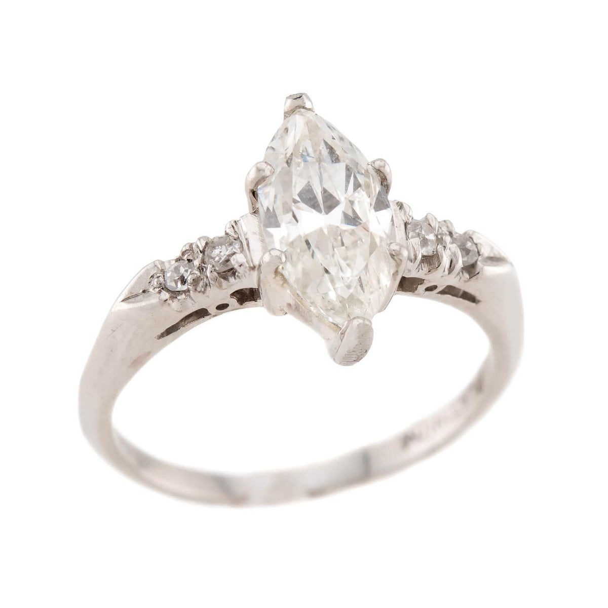 Art Deco Platinum Diamond Engagement Ring 1.14ct