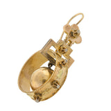 Victorian 15kt Mixed Metals & Diamond Hoop & Ball Earrings