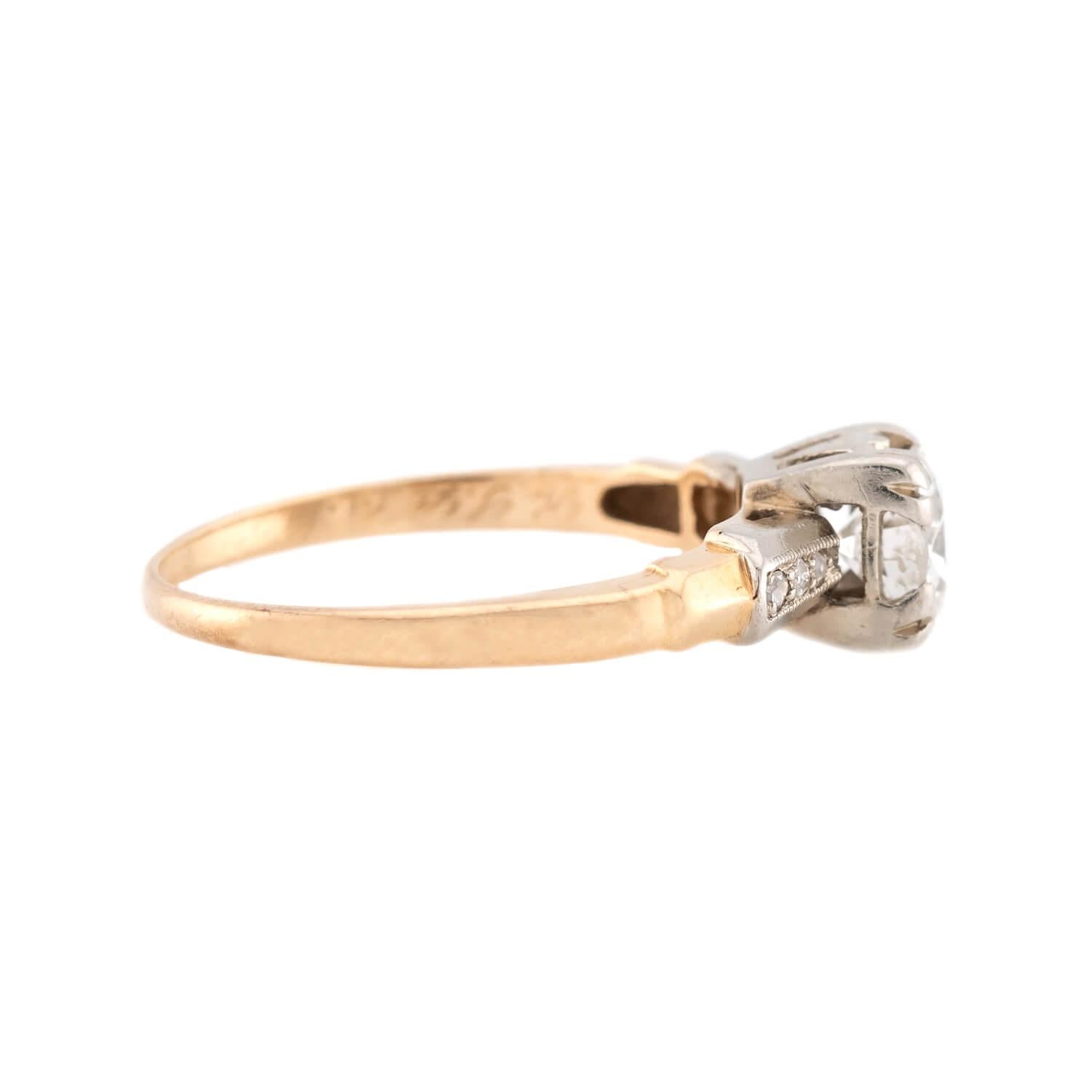 Retro 14k Diamond Engagement Ring .75ct