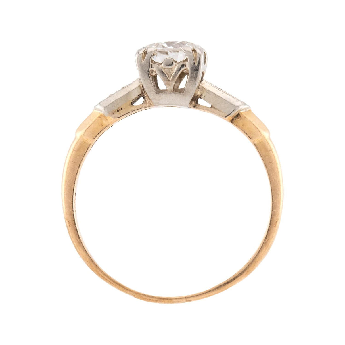 Retro 14k Diamond Engagement Ring .75ct