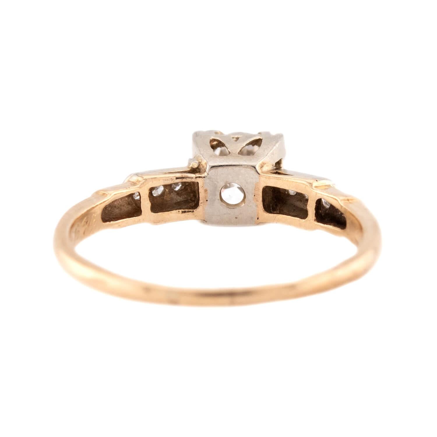 Retro 14k Diamond Engagement Ring .75ct