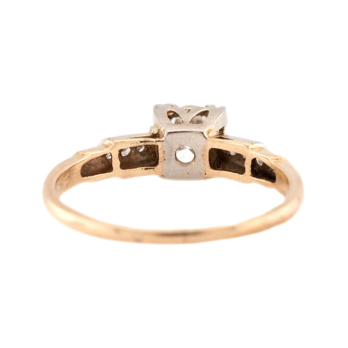 Retro 14k Diamond Engagement Ring .75ct