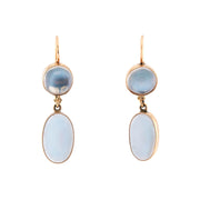 Retro 14k Moonstone Drop Earrings