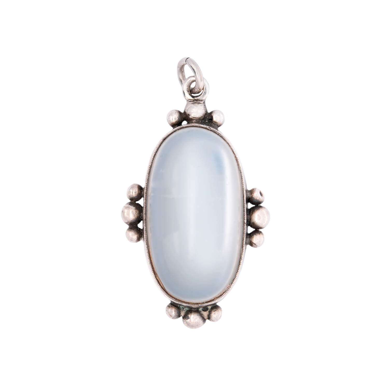 Art Nouveau Large Moonstone Sterling Silver Pendant