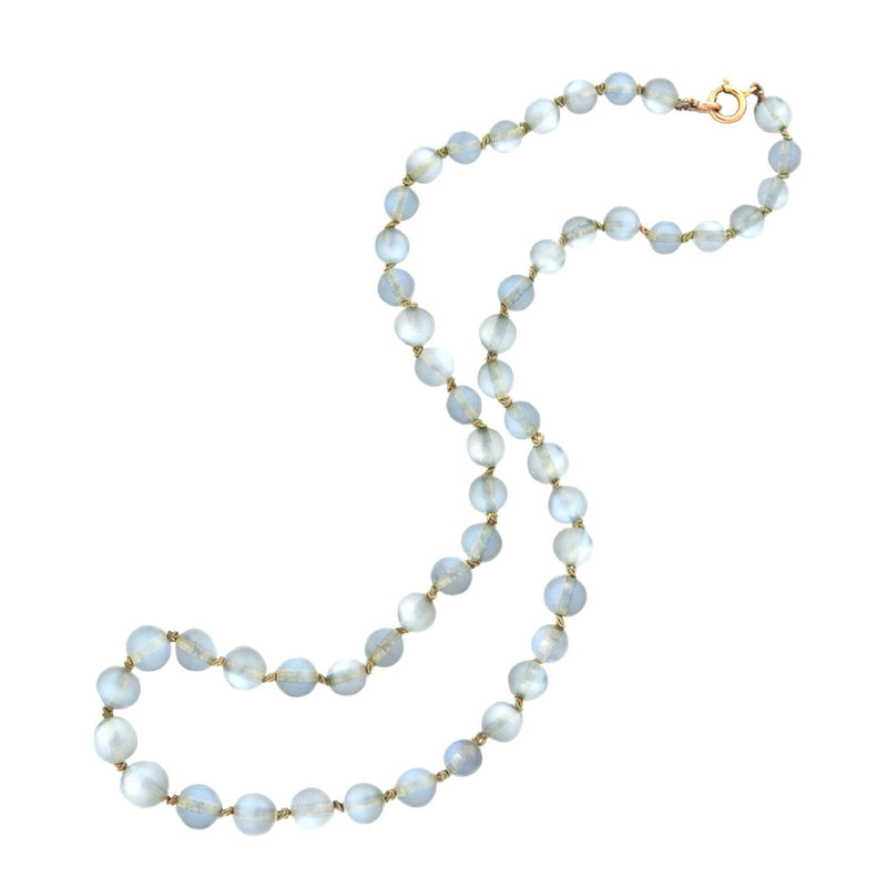 Victorian 10k Graduated Moonstone Bead Necklace