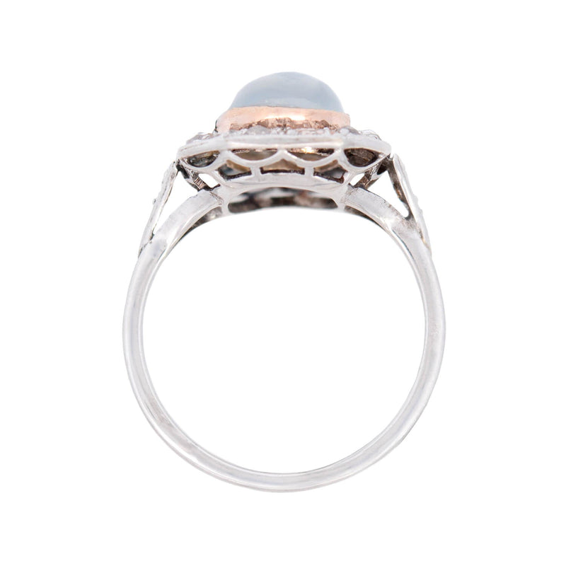 Edwardian 18k Moonstone and Diamond Ring