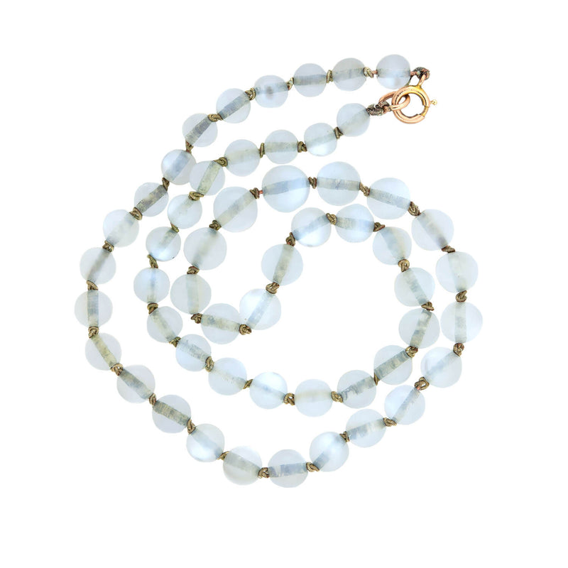Victorian 10k Graduated Moonstone Bead Necklace