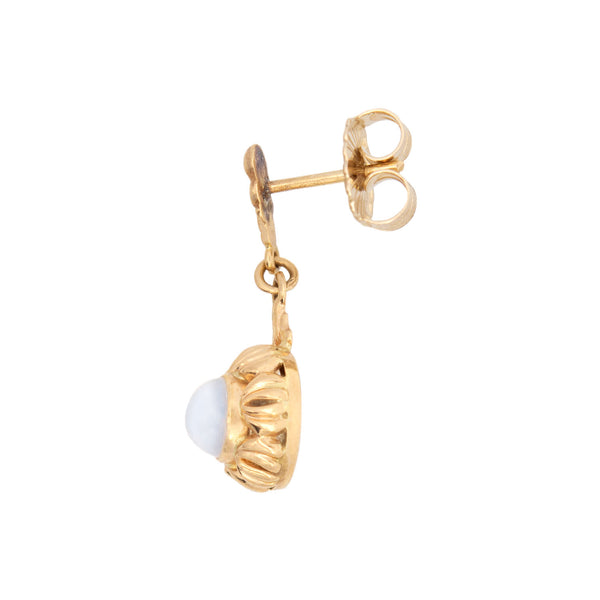 Art Deco 18k Moonstone Drop Earrings