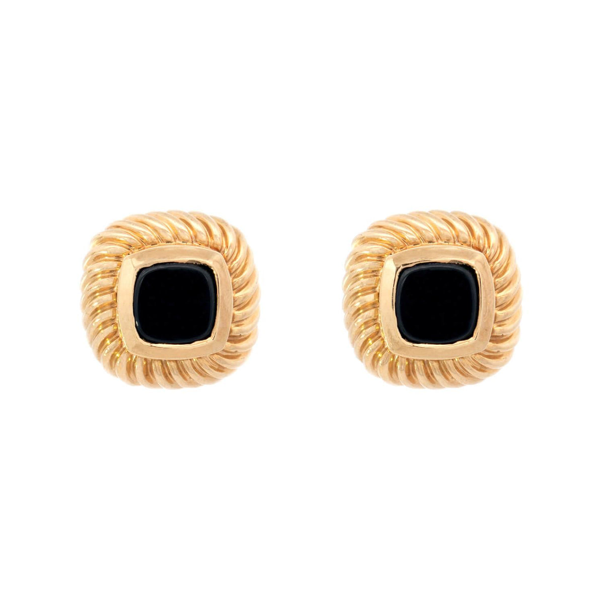 DAVID YURMAN Estate 18k Onyx Stud Earrings - Main Image