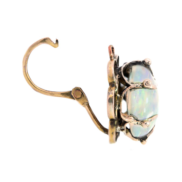 Victorian 14k Oval Opal Earrings