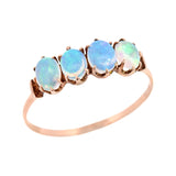 JR WOOD & SONS Early Victorian 14k Four Stone Opal Ring