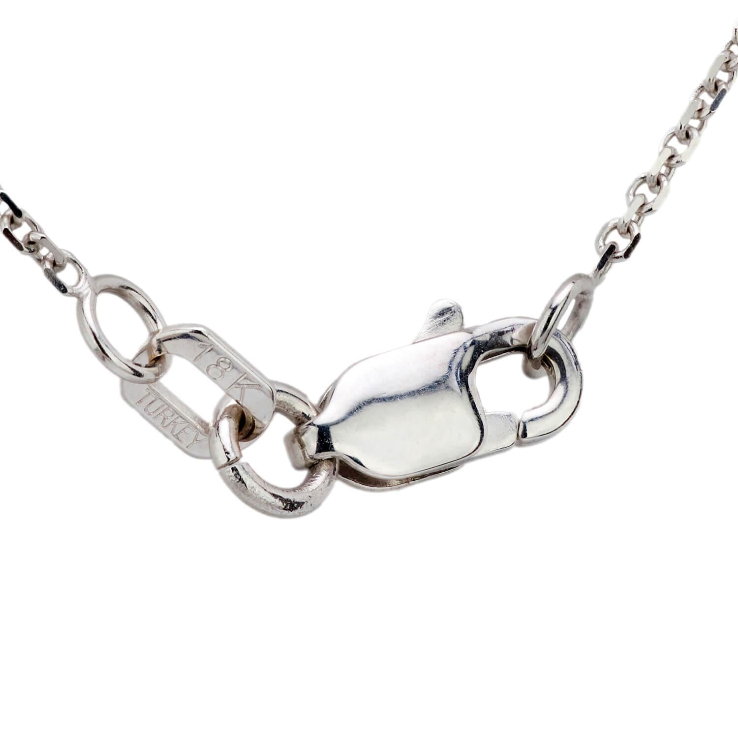 Estate 18k Diamond Halo Pendant Necklace