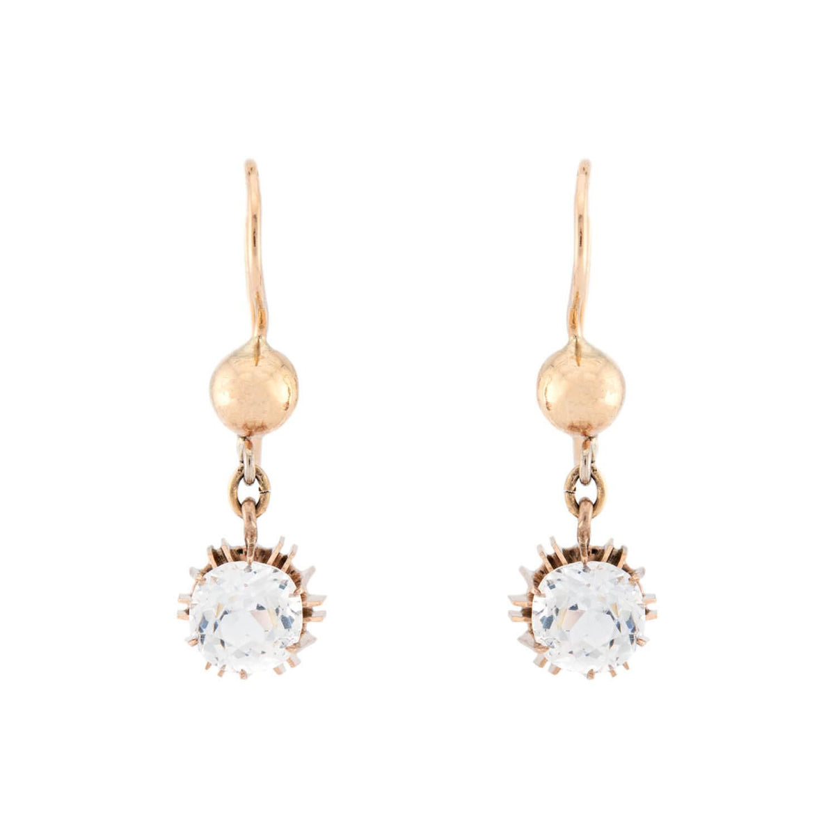 Victorian 14k Paste Dangle Earrings