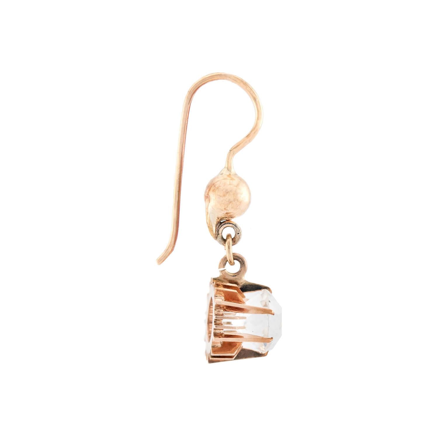 Victorian 14k Paste Dangle Earrings