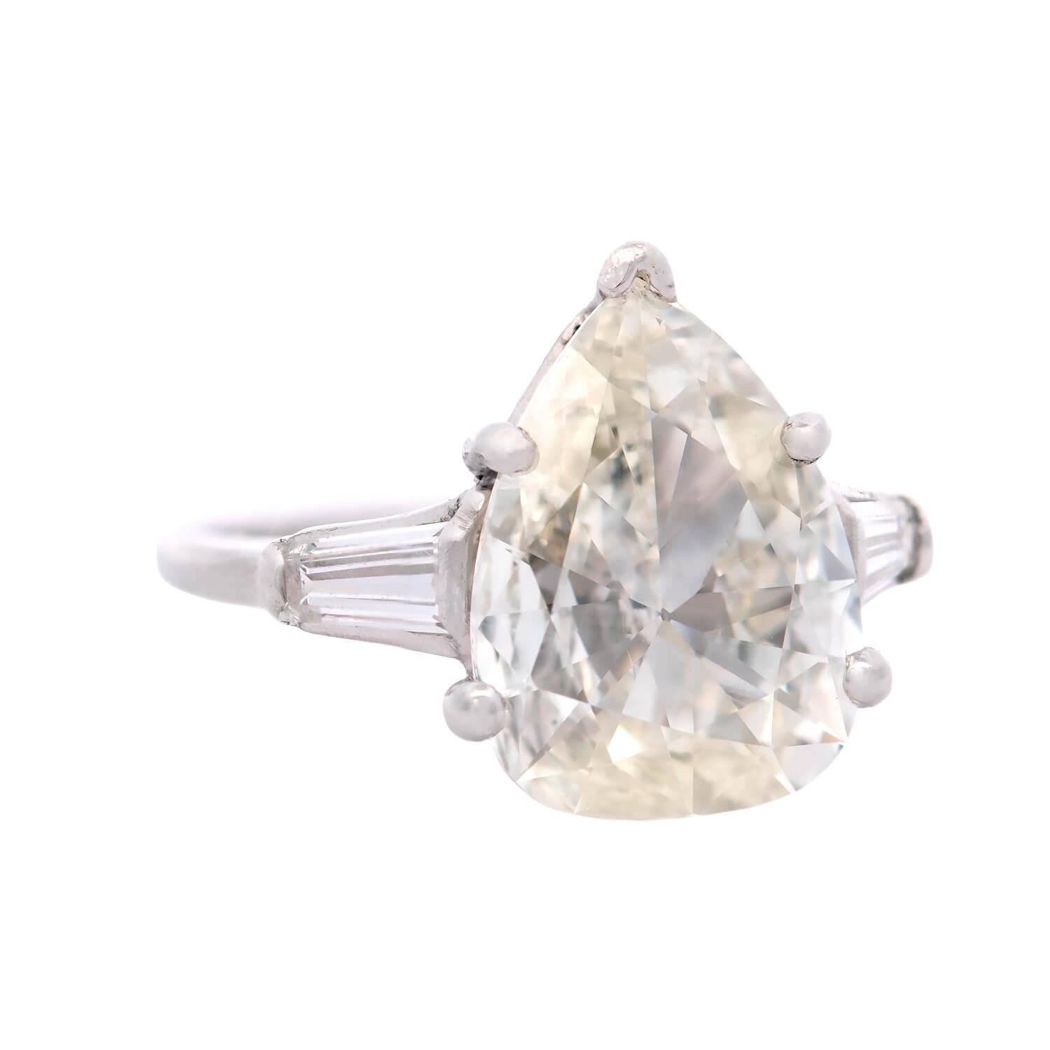 Retro Platinum Diamond Engagement Ring 2.45ct