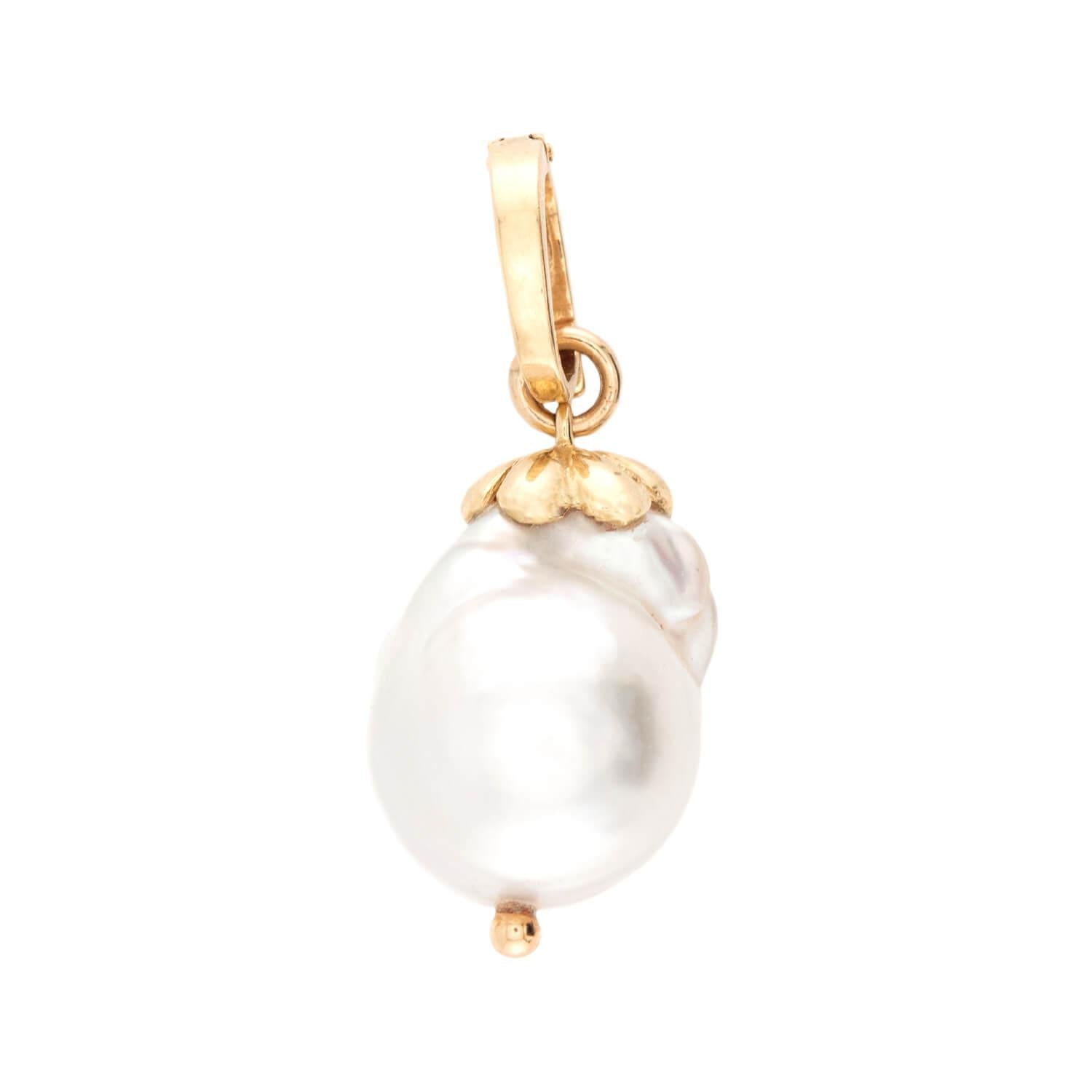 Estate 14k Baroque Pearl Pendant/Charm