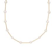 Estate 14k Pearl Tube Necklace
